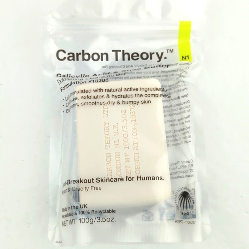 Carbon Theory Salicylic Acid & Shea Butter Exfoliating Cleansing Bar 3.5oz.